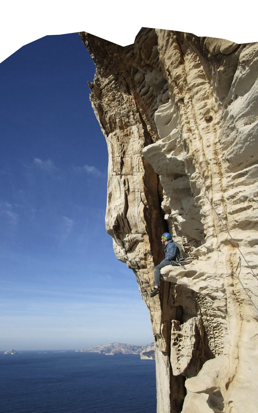 Vue paysage rochers dans le verdon dans le cadre d'un cours d'escalade donné par lionel bonvin
